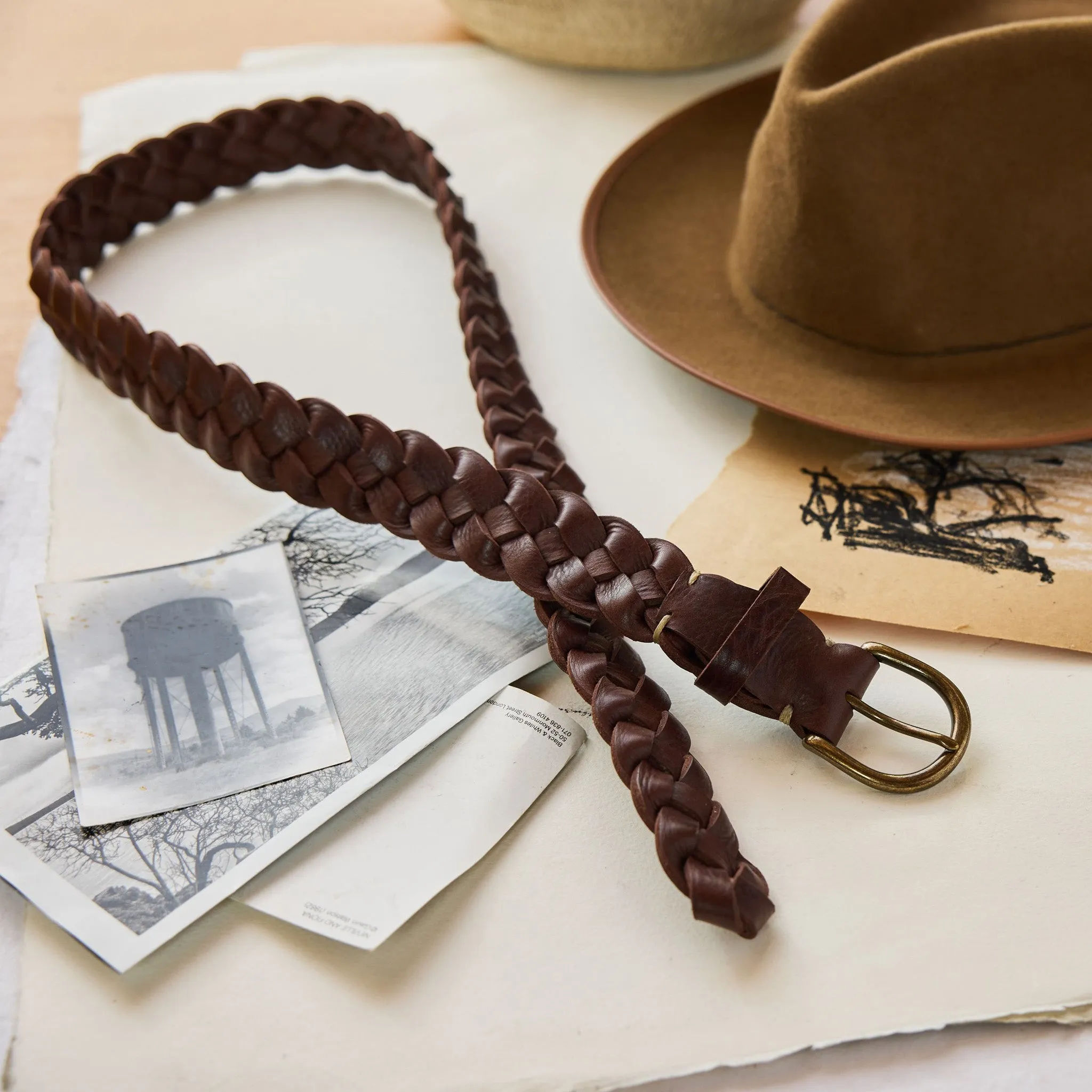 The Braided Belt in Dark Brown