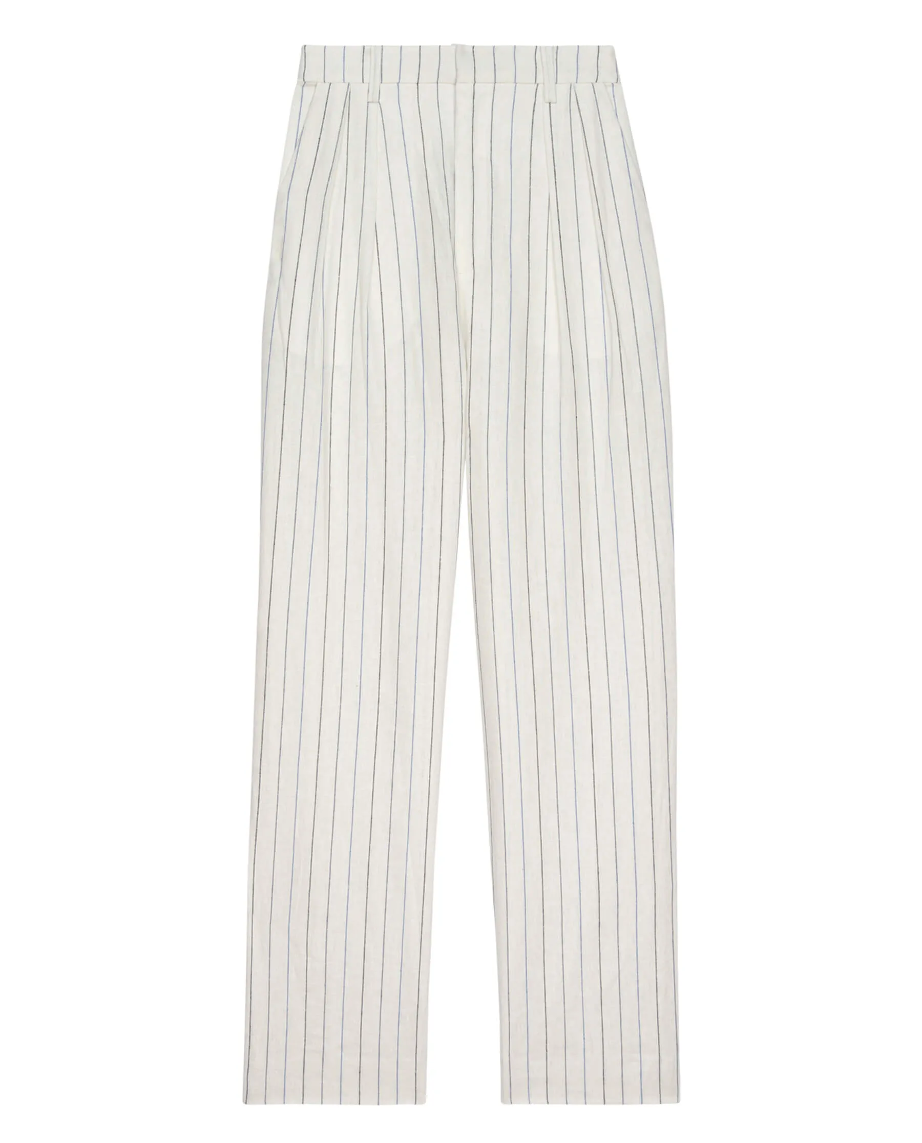 The Maker Trouser. -- Cream Pinstripe