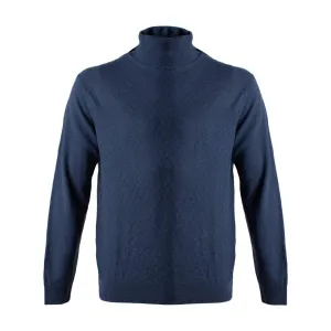 Viyella Made In Italy Blue Light Weight Turtle Neck Sweaters