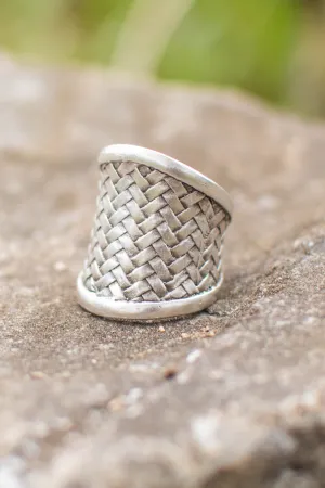 Woven Wisdom Adjustable Zamak Ring