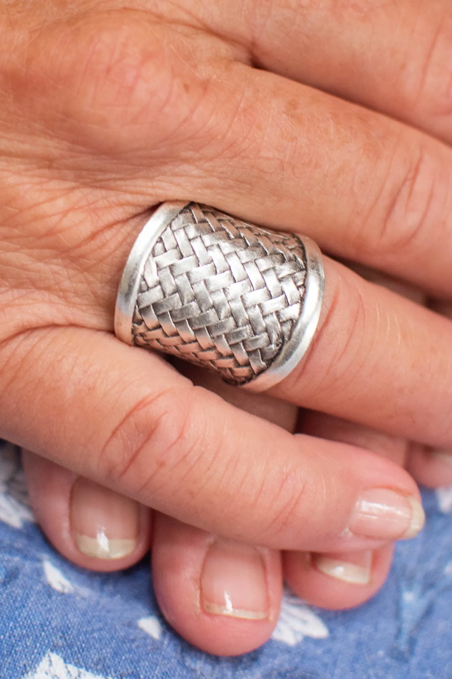 Woven Wisdom Adjustable Zamak Ring